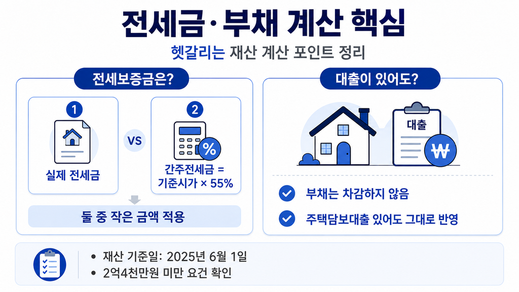 근로장려금 전세금 부채 계산 안내